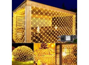 6219466698759 - Paryou - Lichternetz für den Außenbereich 3 x 2 m 200 LEDs Deckenleuchten-Girlande mit Steckdose Timer 8 Modi Weihnachts-Lichternetz IP65