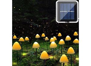 6219466699473 - Paryou - Pilz-Solar-Lichterkette für den Außenbereich 5 m 20 LED-Solar-Pilzlichter 8 Modi wasserdicht Landschaft Weg Terrasse Pfahl Licht