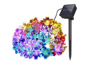 6219466699510 - Solar-Lichterkette für den Außenbereich Garten 7 m 50 LEDs wasserdicht Lichterkette Blumendekoration Festival buntes Licht für Party