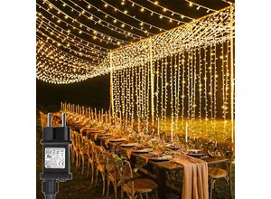 6219466699541 - Lichtvorhang 6 m x 3 m 600 LEDs Hochzeits-Lichtgirlande mit Transformator Timer 8 Modi wasserdichter Weihnachtslichtvorhang für Pergola