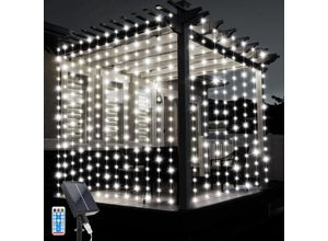 6219466699596 - Solar-Vorhang-Lichter 3 x 3 m wasserdichte Vorhang-Lichter 10 Stück Vorhang-Lichter 8 Modi 300 LED-Lichterkette mit Fernbedienung für Hochzeit