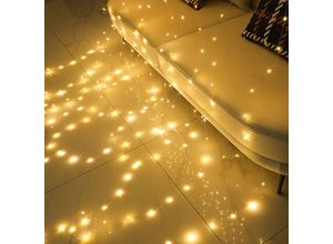 6219466699763 - 3 x 3 Meter LED-Kupferdraht-Vorhang-Lichterkette USB-Fernbedienung Eisbar Weihnachtslicht Innenatmosphäre Dekoration bunte Lichter