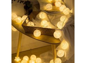 6219466699831 - Elfenbeinbeige Wattebausch-Lichterkette Lichterkette für Schlafzimmer Wohndekoration Wohnzimmer Wanddekoration Hochzeit Wohnheimbeleuchtung