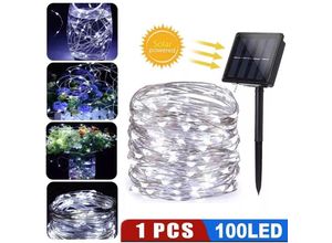 6219466700247 - Garten-dekorative Solar-Lichterkette wasserdichte 100-LED-Fee-Party-Außenlampe (10 m)