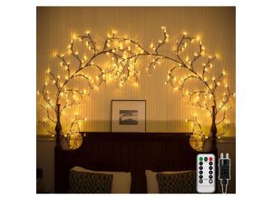 6219466700285 - LED-Leuchtbäume leuchtende künstliche Weidenpflanzen Weihnachtsdekoration beleuchtete Innenwand-Rankendekoration 144 LEDs für Wand Schlafzimmer