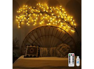 6219466700292 - Paryou - Bäume Lichterketten 8 Modi usb Vine Willow Lichterketten mit Fernbedienung Timer 144 LEDs faltbar beleuchtet künstliche Weide