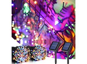 6219466700421 - Paryou - Weihnachts-Solar-Lichterkette 2 Stück 22 m 200 LEDs Solar-Girlande für den Außenbereich buntes Weihnachtsbaumlicht 8 Modi