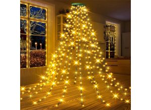 6219466700773 - Keyouny - Warmweiße Weihnachtsbaum-Lichtergirlande 3 m 400 LEDs IP44 wasserdichte Weihnachtsbaum-Lichtergirlande 8 Beleuchtungsmodi