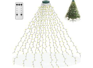 6219466700902 - Weihnachtsbaum-Lichtergirlande 400 LEDs 2 x 16 Zweige Dekoration für Bäume von 100 cm bis 240 cm drinnen und draußen – Warmweiß [Energieklasse e]