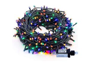 6219466700919 - Keyoung - Weihnachtsbeleuchtung für den Außenbereich mehrfarbig 10 m 100 LEDs elektrische Lichterkette für den Innenbereich wasserdichte Lichter