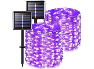 6219466701053 - 2er-Set Solar-Lichterkette für den Außenbereich 12 100 LEDs wasserdichte Outdoor-Solar-Lichterkette 8 Modi IP65-Schutz Outdoor-Solar-Dekoration