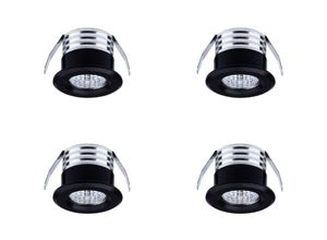 6219466702548 - Paryou - 4er-Set Mini-LED-Einbaustrahler 3 w warmweiß schwarz