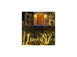 6219466703156 - Paryou - Solarleuchten für den Außenbereich wasserdichte Solar-Lichterkette für Gartenbäume Innenhof Hochzeit Party Weihnachten (warmweiß) 100