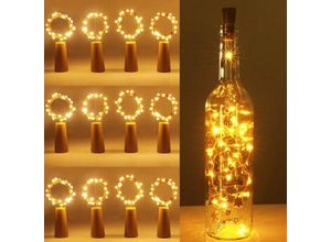 6219466703194 - Innen [12 Stück] LED-Flasche 2 m 20 LED-Flaschenlichter wasserdicht flexible Kupferdraht-Dekoration für Halloween Weihnachten Party Hochzeit