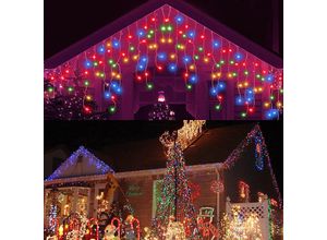 6219466711243 - Eisregen Lichterkette Außen 10M 300 led Anschließbar Lichterkette Außen Weihnachtsbeleuchtung Außen IP65 Wasserdicht Timer 8Modi Lichterkette für