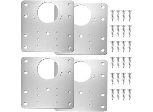 6219466713377 - Keyoung - 24-teiliges Scharnier-Reparaturplatten-Set mit 24 Schrauben Schranktür für Holzregale Schränke Möbel