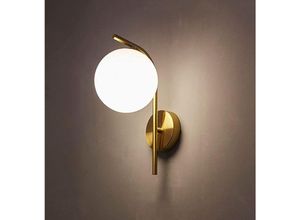 6220058143199 - Rnemitery - Moderne Kreativitätswandlampe mit Boule Glasslampenschirm E27 Goldene Finishwandleuchte Beleuchtung Persönlichkeit Wandmontage Licht für