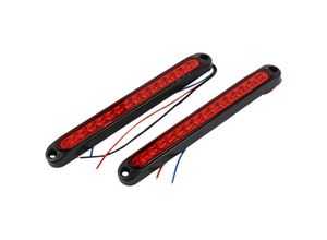 6248537502411 - Woosien - 2 stücke 10 Zoll 15 Led Anhänger Rv Stop Schwanz Bremse Hinten Drehen Licht Bar Stop Hinten Seite Wasserdicht (rot)