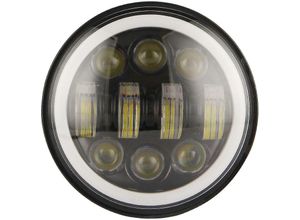 6248537504842 - Woosien - Neue hellste 80 w 575 Zoll runde LED-Projektion Motorradscheinwerfer schwarz