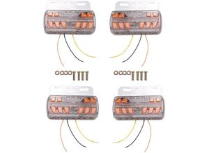 6248537507546 - Woosien - Stück LED-Anhängerleuchten 12–24 v Seitenmarkierungsleuchten Anhänger-Rückleuchten LKW-Seitenleuchten Signalleuchte