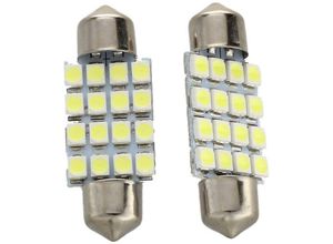 6248537512342 - Woosien - 2 weiße Kuppel 16 led 3528 smd Innenbirnenlicht 36 mm