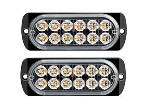 6248537512830 - Woosien - Stück led Strobe Warnleuchte Strobe Grille Blinklichtbalken lkw Auto Leuchtfeuer Lampe Licht 12 v 24 v a