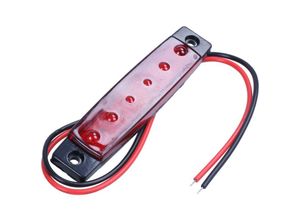 6248537513356 - Woosien - 24V 6 Smd led Auto Licht lkw Anhänger Seitenmarkierungsleuchte rotes Licht