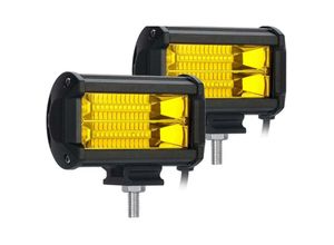 6248537519143 - 2 x 5 Zoll 72 W LED-Arbeitsscheinwerfer wasserdicht Off-Road-Pod-Nebelscheinwerfer gelbe Lampen für LKWs ATV Utv Bo