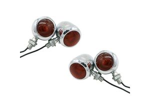 6248537525434 - Woosien - 4pc Chrome Motorrad Blinker Licht Led Motor Lampe Birne Für Cafe