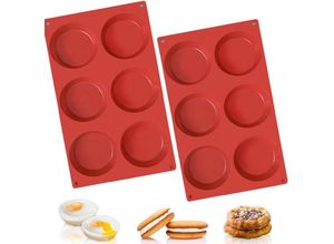 6249295270888 - Lntyq - 2er-Set Burger-Bun-Formen Silikon-Brioche-Formen für Hamburger in Form einer kleinen Scheibe von 298 x 17 x 18 cm