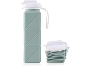 6249295271922 - Zusammenklappbare Silikon-Wasserflasche (620 ml) BPA-freie wiederverwendbare Flasche Umweltfreundlich und kompakt Kinder und Erwachsene Ideal für