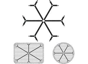 6249295273179 - Lntyq Verbesserte elastische Kreuz-Bettlakenverschlüsse 6-fach verstellbare Kreuz-Bettlakenhaltergurte Spannbettlakenklammern für Einzel- Queen