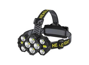 6249295274855 - Lntyq - Netzfreie wiederaufladbare Frontlampe 10 LEDs 1000 Lumen 8 Modi LED-Frontlampe für Camping Radfahren Aktivitäten in der Nacht