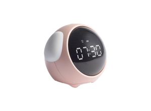 6249295275296 - Anzeige für Baby-Rapport mit eingeschalteter Stimme einstellbare Helligkeit Temperaturerkennung Snooze-Funktion für rosafarbene Mädchen - Lntyq