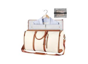 6249295277078 - Sporttasche Faltbare Reisetasche mit Schuhfach Wasserdichte Kleidertasche Handgepäcktasche aus PU-Leder 2-in-1-Hängekoffer - Lntyq