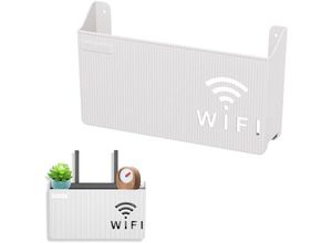 6249295278044 - Schrank für WLAN-Router Wandhalterung Wandregal für Salon tv Etagere für Innendekoration (weiß) - Lntyq