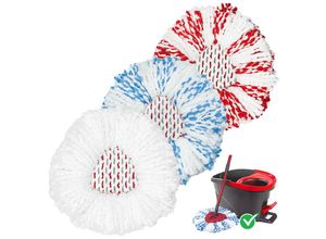 6249295279942 - Lntyq - Mikrofaser-Ersatzmopps wiederverwendbare Moppbesen für Vileda Turbo 3 in 1 EasyWring&Clean Spin Mop Moppköpfe Waschbare Ersatzmopptücher 3