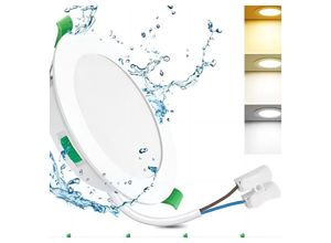 6249295280870 - Lntyq LED-Einbaustrahler 7 W wasserdichter LED-Badezimmerstrahler Warmweiß 3000 K Neutralweiß 4000 K und Kaltweiß 5700 K Loch Φ65–100 mm 30 mm