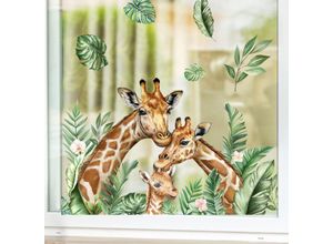 6249295282058 - Lntyq Wandaufkleber Giraffe Wandaufkleber Tiere Dschungel Dekoaufkleber Kinderzimmer Baby Wohnzimmer Deko