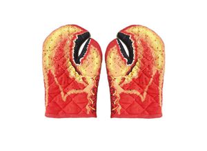 6249295294426 - Lntyq - Doppelte Ofenhandschuhe aus Baumwolle Anti-Hitze-Küchenhandschuhe Topflappen-Handschuhe rutschfeste niedliche schützende Kochhandschuhe