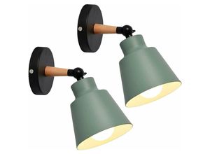 6269772004133 - Hiasdfls - 2 Packungen Industrielle Vintage Wandleuchten Deckenleuchten E27 Metall Einstellbare Retro Innenwandlampe (Grün)