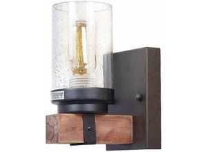 6269772004232 - Amazon Wandleuchte aus massivem Holz amerikanische Retro-Glasabdeckung Wandleuchte Nachttischlampe Korridor Gangbeleuchtung HIASDFLS