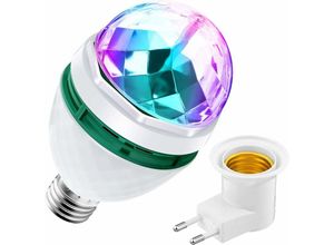 6269772004539 - Hiasdfls - Bühnen-Glühlampe Rotierende LED-Blitzlicht-Glühlampe Disco-Party-Glühlampe 7-Farben-Mehrfarben-Glühlampe Stimmungs-Glühlampe