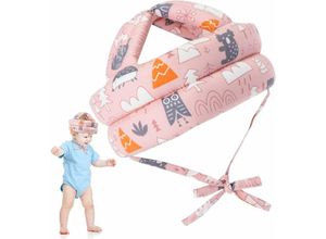 6269772005390 - Hiasdfls - Baby Kopfschutz 1 Stück Baby Schutzhelm Baby Schutzhelm aus hautfreundlicher Baumwolle verstellbar - Rosa