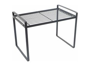 6269772005789 - Hiasdfls - Etagere Schrank Küchenregal 1 Stück Küchenschrank Aufbewahrung aus Metall erhöhte Reling langlebig (21 x 33 x 24 cm schwarz)