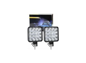 6269772052370 - Hiasdfls - 2 Stück quadratisches LED-Arbeitslicht 33-Zoll-Mini-48W 12V 24V LED-Arbeitslicht Flutlicht-Arbeitsscheinwerfer für Offroad-Auto-LKWs