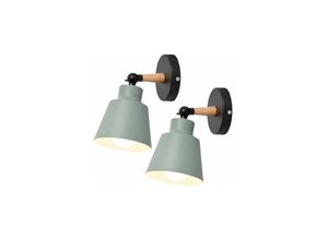 6269772053421 - Set mit 2 modernen industriellen Metall-Wandleuchten E27 Edison Loft-Lampe für Café Bar Flur Esszimmer Wohnzimmer Schlafzimmer (Grün) Hiasdfls