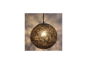 6269772054176 - Schwarze Retro-Pendelleuchte 15 cm runder Rattan-Globus Kronleuchterschirm DIY E27 Deckenleuchte für Wohnzimmer Restaurant Mall Bar HIASDFLS 6269772054176 - Schwarze Retro-Pendelleuchte 15 cm runder Rattan-Globus Kronleuchterschirm DIY E27 Deckenleuchte für Wohnzimmer Restaurant Mall Bar HIASDFLS
