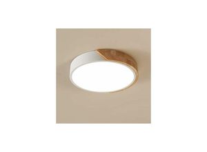 6269772054787 - LED-Deckenleuchte 24W 2400lm 3000-6000K warmes Licht moderne ultradünne runde Holz-Einbauleuchte für Schlafzimmer Wohnzimmer Küche Büro Flur