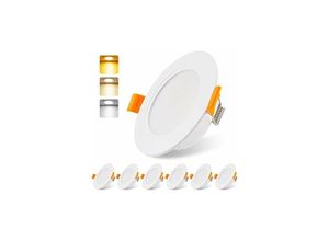 6269772055050 - 230V 5W Extra Flacher LED Einbaustrahler 6er Set Deckeneinbauleuchte Lampe 3000 4000 6000K LED Strahler IP54 Deckenstrahler für Badezimmer Wohnzimmer